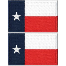 Laughing Lizards Texas Flag Patch (2-Pack) Red, White, & Blue Texas Patch, Texas Patches for Vest or Hat, Texas Iron On Patch, Glue on, or Sew On (Large Flag (2-Pack))