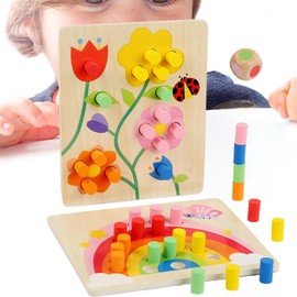 Color Sorting, Educational Colors Matching Game, Wooden Educational Toy for Fine Motor Skills and Developmental Learning, for Kids 3+