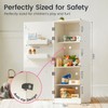 Tiny Land Wooden Toy Fridge with Spacious Storage, Realistic Play