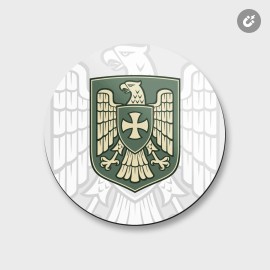 Unbranded Eagle Cross Coat Of Arms Emblem Animal | 4'' X 4'' Round Decorative Magnet