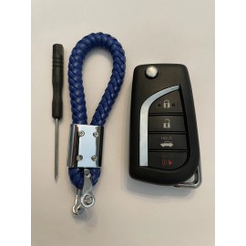 Unbranded Key Chain Holder for Mitsubishi Eclipse Cross Keychain Leather Strap Keyfob Ring - brown