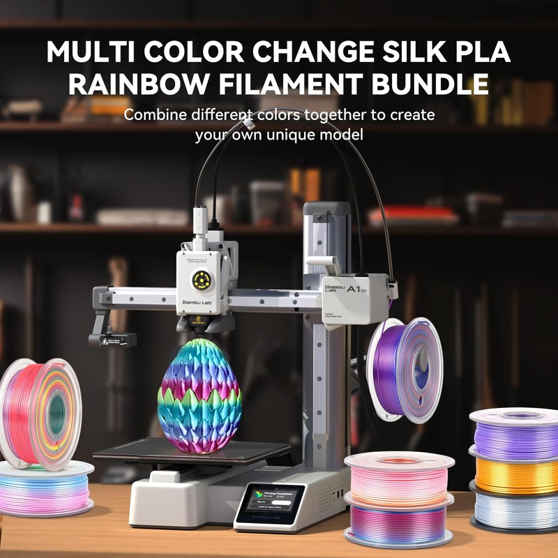 JAYO 3D Printer Filament Bundle, PLA Silk Filament Bundle Multicolor,
