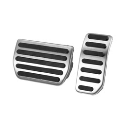 A ABSOPRO 2pcs Brake Pedal Pad Gas Accelerator Pedal Cover for Volvo XC60 2010-2017 Silver Tone Item Replacement