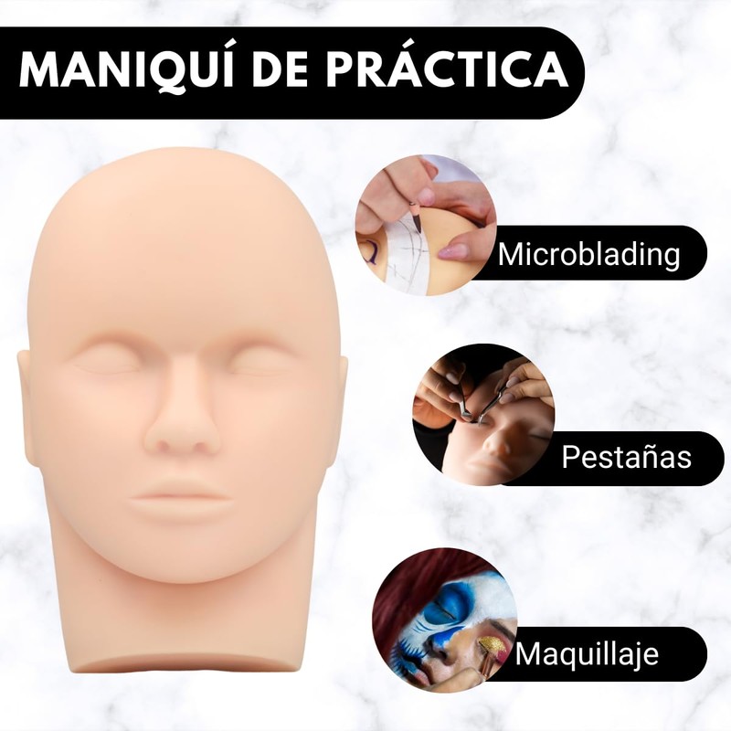 Maniqui de Practica para Pestañas, Maquillaje, Extensiones de Pestañas, Cabeza