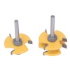 2Pcs Tongue and Groove Cutter 3 Teeth 1/4inch Shank T