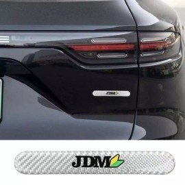 JK Racing Inc Brand New 1PCS JDM Real Carbon Fiber Silver Car Trunk Side Fenders Door Badge