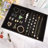 JETEHO Velvet Jewelry Tray for Drawers Black Jewelrys Display Tray