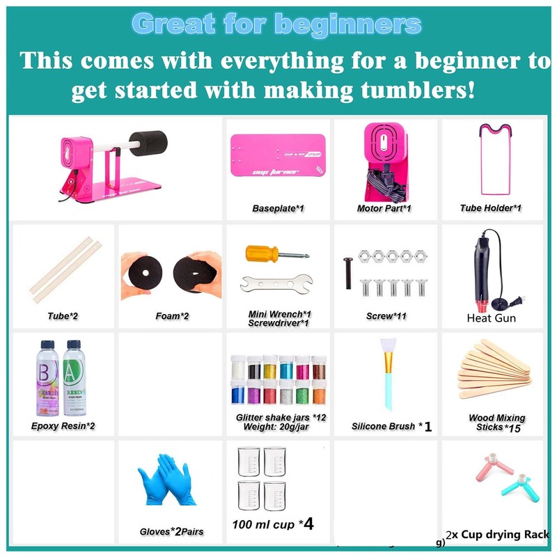 LFSUM Cup Turner Kit for Crafts Tumbler, Tumbler Cup Spinner,
