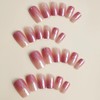 Gradient Red Press on Nails Short Square Fake Nails with