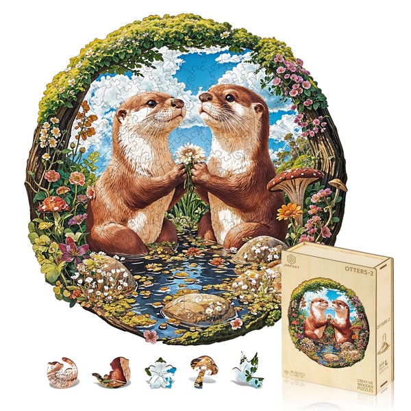 Jigfoxy Wooden Puzzle for Adults, Otter Wooden Puzzle for Adults,