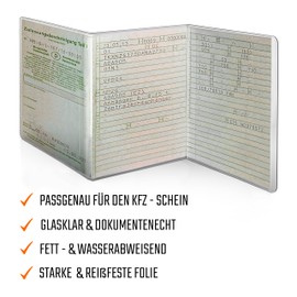 L&P Car Design GmbH L&P A250 Pack of 20 Car Vehicle Registration Certificate Protective Cover 3-Piece Vehicle Licence Case Car Cover Protective Film Made of PVC Motorcycle Wheel Transparent (20)