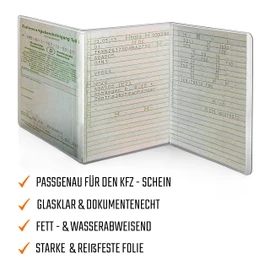 L&P Car Design GmbH L&P A250 Pack of 20 Car Vehicle Registration Certificate Protective Cover 3-Piece Vehicle Licence Case Car Cover Protective Film Made of PVC Motorcycle Wheel Transparent (20)