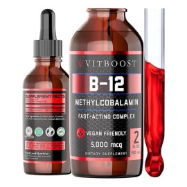 Vitboost Vitamina B12 Líquida 5000 Mcg Metilcobalamina Vegan                                                                                          