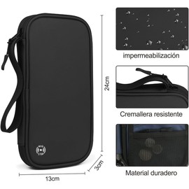Porta Pasaporte Con Material de Blindaje RFID ，Almacenamiento Multifuncional Porta Pasaporte Familiar，Imprescindible Para Viajar Portapasaportes (negro)