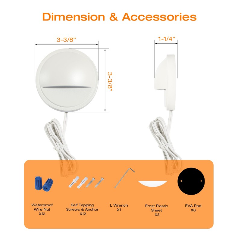 CLOUDY BAY [6 Pack] 3CCT Low Voltage LED Deck Lights
