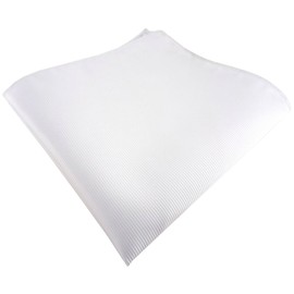 TigerTie Designer Pocket Square Plain Rips Pattern - Pocket Square Size 30 x 30 cm, White, pure white, snow white
