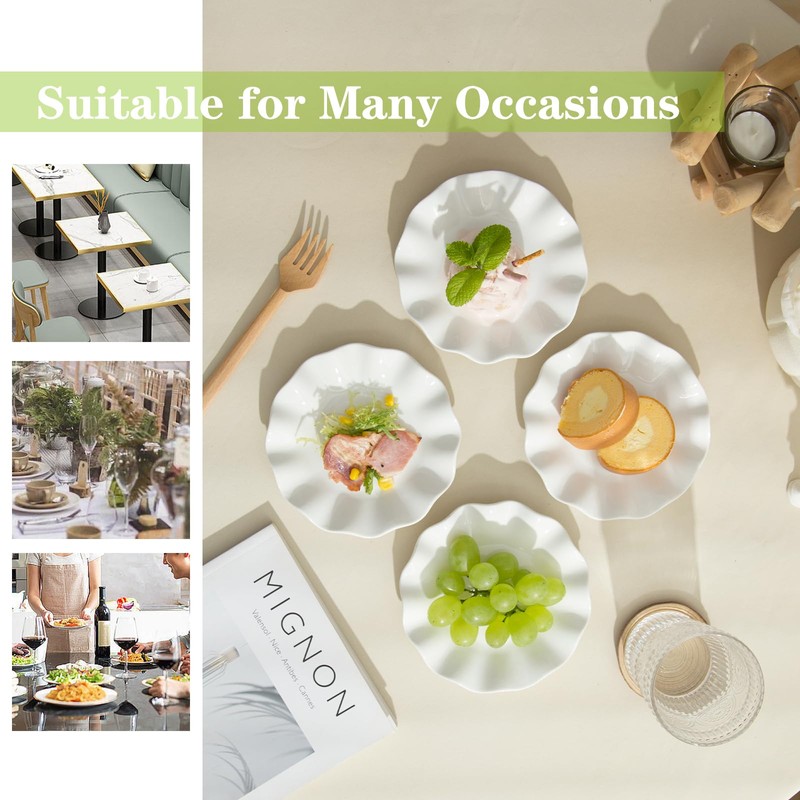 TAMAYKIM 18 Pieces 6 Inch Porcelain Dinner Plates, Small Dessert