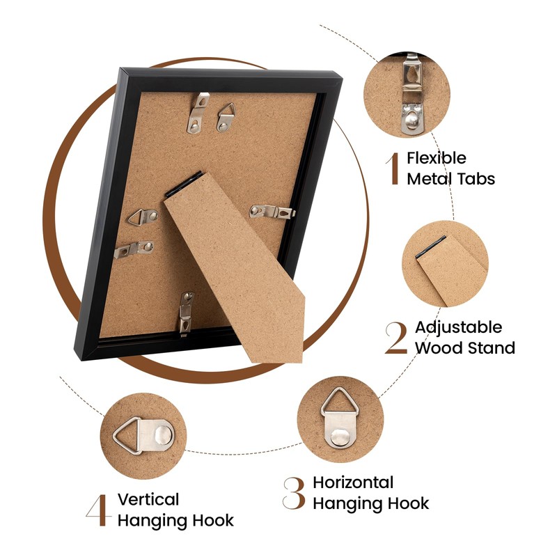 Heimlove 5x7 Black Picture Frame,Black 5 x 7 Photo Frames