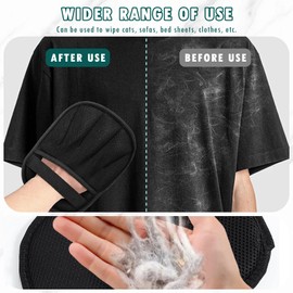 Aerbee Double-Sided Grooming Gloves for Pets, Static Removal Gloves for Dog Hair, Sueean Grooming Gloves for Cats, Reusable Pet Hair Remover Glove for Clothes Furniture Washing, Deshedding, Grooming