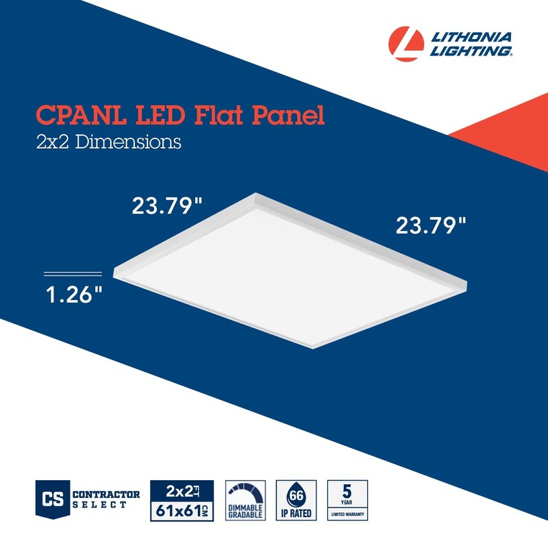 Lithonia Lighting CPANL 2x2 LED Flat Panel Light, 2 ft.