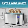 Elite Gourmet ECT4400B# Long Slot 4 Slice Toaster, Countdown Timer,