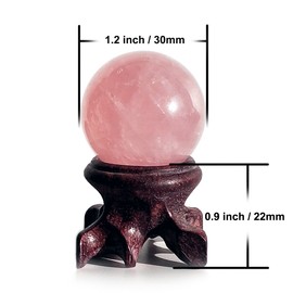 Polar Jade Rose Quartz Crystal Spheres, Rare Protective Stone Balls for Decoration, Healing, Meditation, Feng Shui, Hand-made (30mm)