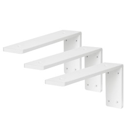 Countertop Support Bracket 12 Inch 3 Pack 3/8" Thick White Heavy Duty Granite Support Bracket 12"x6"x2.5" L Shape Iron Metal Support for Granite Quartz Wood Laminate Countertops