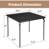 FurnitureR Folding Table Set for 2 Person, 3-Piece Foldable Square