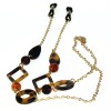 SA106 Womens Tortoise Marble Jewel Pendant Eyewear Glasses Neck Loop