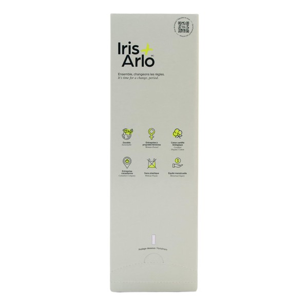 Iris + Arlo Wall-Mounted Pads Dispenser Pre-Filled with 100% Organic