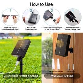 Micacorn Solar String Light Garden Christmas Tree Waterfall Lights 6.6 ft 9 Strand 198 LEDs Fairy Light Topper Star Light 8 Modes Waterproof Decorations Lights with Remote for Xmas Wedding Party