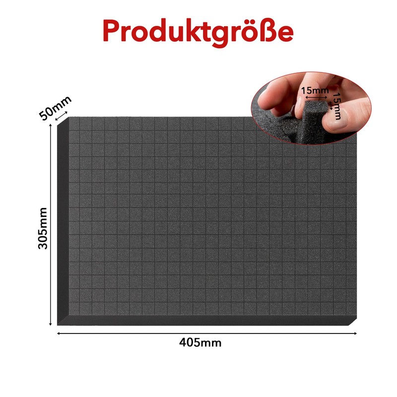 Pack of 2 Grid Foam Foam Black 405 x 305