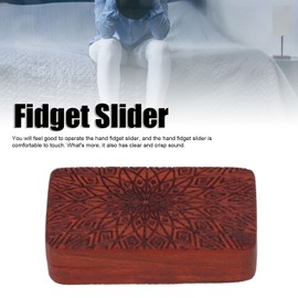 VBESTLIFE Fidget Toys for Adults, Stress Relief Toys, Fidget Slider Red Sandalwood Stress Relief Engraved Fingertip Fidget Slider Toy for Office (Limited Sunflower)