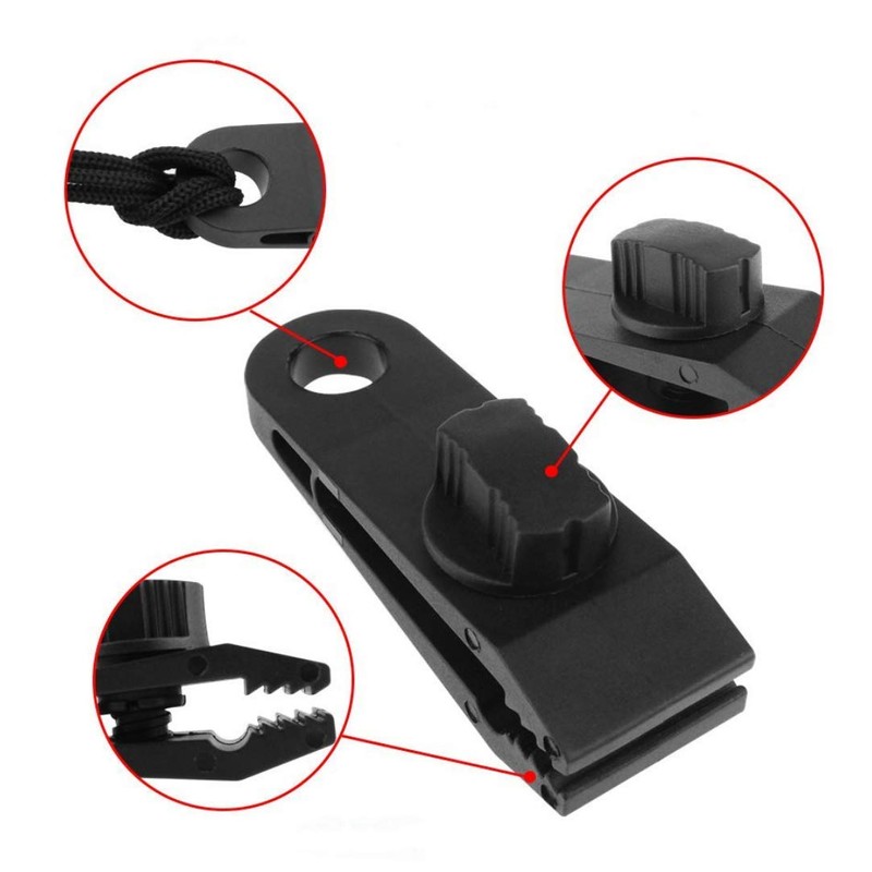 XSAJU Tent Clips, Tarp Clips, Set of 10, Strong Fixing,