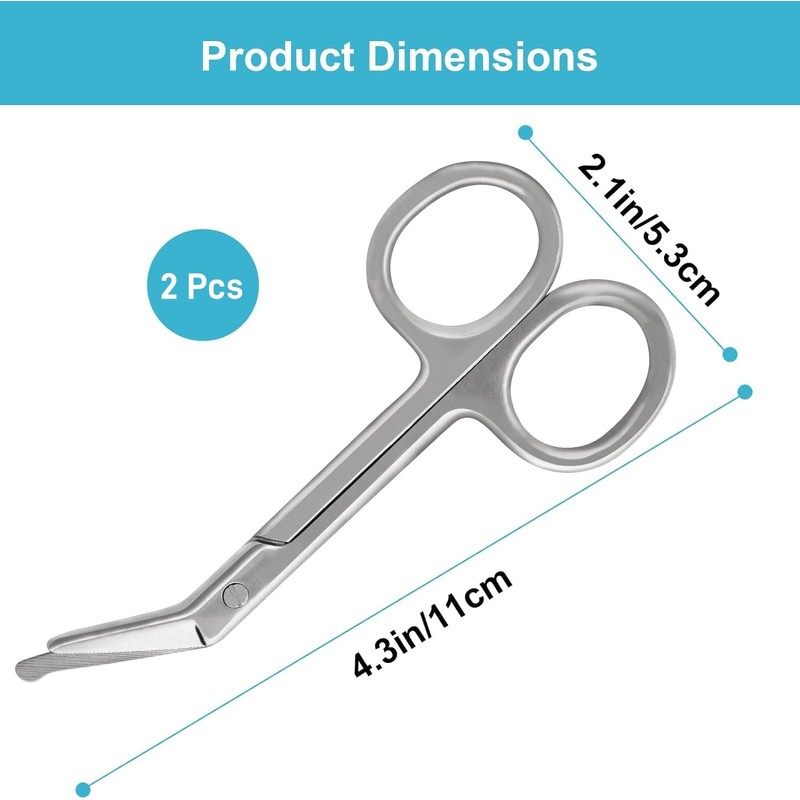 KONWEDA Ostomy Scissors Curved Blunt Tips, Small Scissors for Colostomy