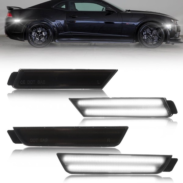 VANKUB LED Side Marker Lights Smoked Lens for Chevy Camaro