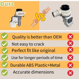 W11399437 W11259498 Washer Drain Pump, Update Washing Machine Pump Replacement Part Oem Compatible With Whirlpool Maytag Kenmore，Replace PS12731241, PD00058225, EAP12731241, AP6974144, 4961028