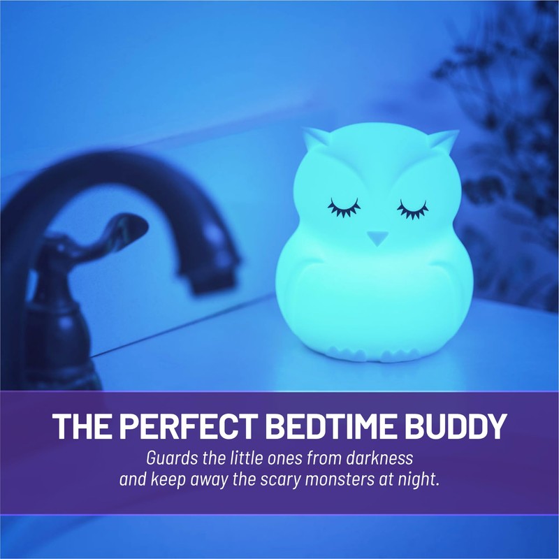 Lumipets Animal Kids Night Light, Junior Owl, Soft and Safe