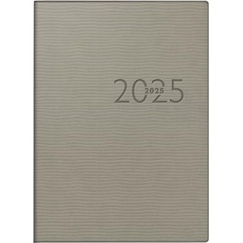 rido/idé Pocket Diary Model Perfect/Technik I (2025), 2 Pages = 1 Week, A6, 208 Pages, Faux Leather Cover, Tejo, Grey