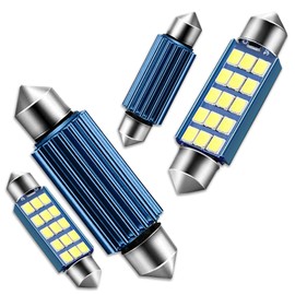 GKmow Pack-4 578 LED Extremely Bright Bulbs, 1.59" 6500K 2835 Chipsets 400LM Bulbs for LED Interior Dome Map Door Lights 211-2 212-2 569 6411 6451 41mm 42mm (White)