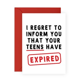 Central 23 20th Birthday Card For Daughter - 'Teens Have Expired' - Twentieth Birthday Cards For Women - Twenty Year Old - Gifts For Her - Comes With Fun Stickers - Made In UK
