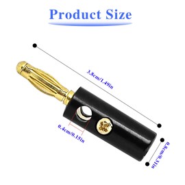 MACHSWON Banana Plugs 24K Gold Plated Innovative Screw Type Speaker Connector for Speaker Wire, Home Theater, Wall Plate, Audio/Video Receiver and Sound Systems(5 Pairs/10 Pcs)