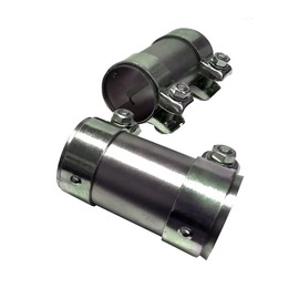 Universal Pipe Connector with Double Clamp for Exhaust System 125 mm Length (63.5 mm = 2.5 Inches)