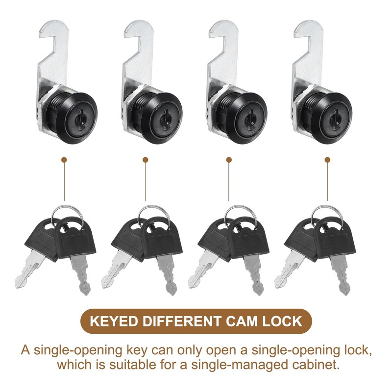 PATIKIL Cabinet Drawer Lock with Keys 2 Pcs 5/8" (16mm)