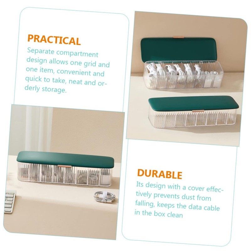 KICHOUSE Cable Storage Box Dustproof Design Multi- Cable Organizer for