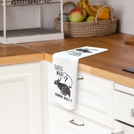 TAEDIN Guess What? Bunny Butt Kitchen Towels Dish Towel 16x24 Inches, Funny Bunny Rabbit Butt Decorative Absorbent Dishcloths Tea Towels for Kitchen Bathroom Decor, Best Gifts Idea for Rabbit Lovers