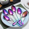 Rainbow Menu Spoons, Kyraton 6 Pieces 8 Inch Stainless Steel