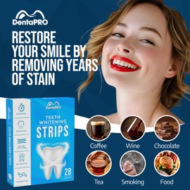 DentaPro Premium Teeth Whitening Strips 14 Treatments - Enamel Safe - Non Sensitive Teeth Whitening - Dentist Formulated Teeth Whitening Kit - Pack of 28 Strips