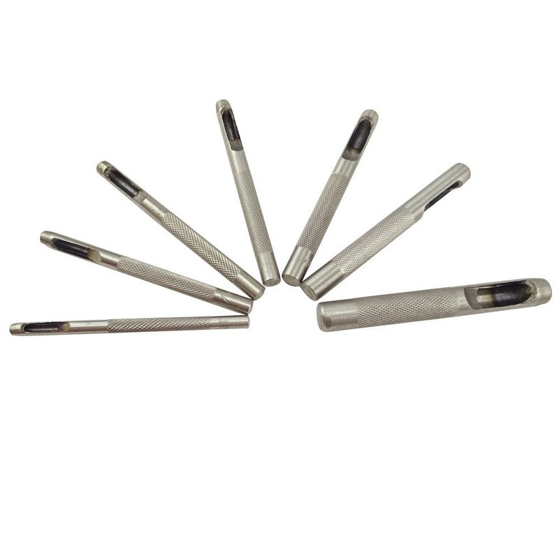 Honbay Leathercraft 7PCS Hollow Leather Hole Punch Round Hole Punch