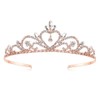 Lovelyshop Princesa Tiara de Boda de Diamantes de Imitación-Oro Rosa